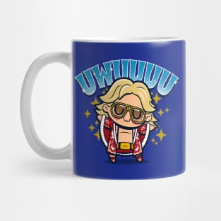 Funny Cute Kawaii UWU 80's Professional Wrestler Cartoon Mug